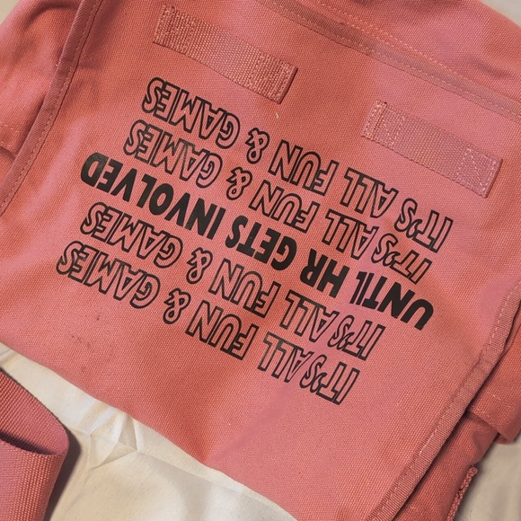 Pink it's all fun and games until HR gets involved messenger bag - Picture 2 of 6